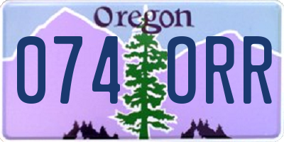 OR license plate 074ORR