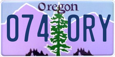 OR license plate 074ORY