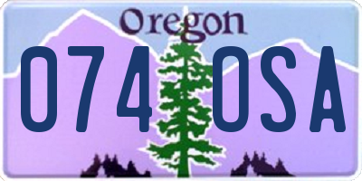 OR license plate 074OSA