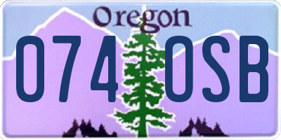 OR license plate 074OSB