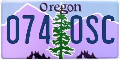 OR license plate 074OSC