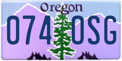 OR license plate 074OSG