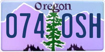 OR license plate 074OSH