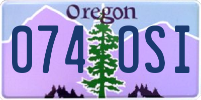 OR license plate 074OSI