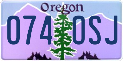 OR license plate 074OSJ