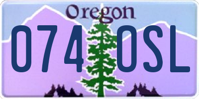 OR license plate 074OSL