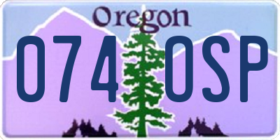 OR license plate 074OSP