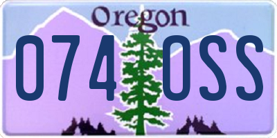 OR license plate 074OSS