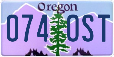 OR license plate 074OST