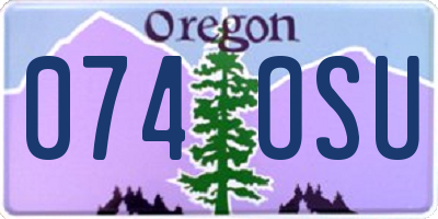 OR license plate 074OSU