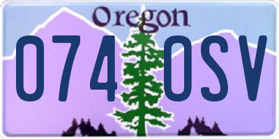 OR license plate 074OSV