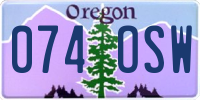 OR license plate 074OSW