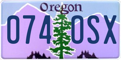 OR license plate 074OSX
