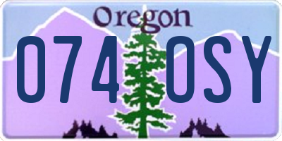 OR license plate 074OSY