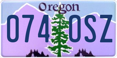 OR license plate 074OSZ