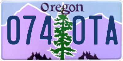 OR license plate 074OTA