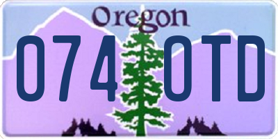 OR license plate 074OTD