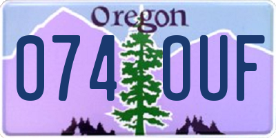 OR license plate 074OUF