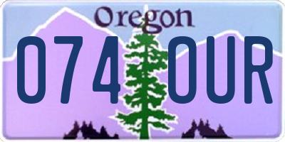 OR license plate 074OUR