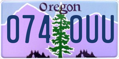 OR license plate 074OUU