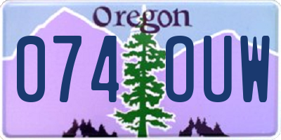 OR license plate 074OUW