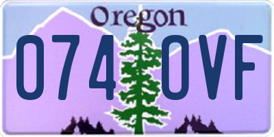 OR license plate 074OVF