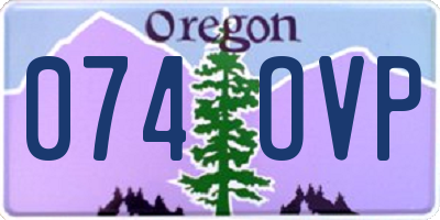 OR license plate 074OVP