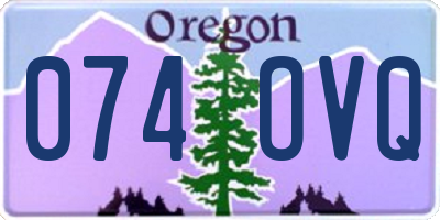 OR license plate 074OVQ