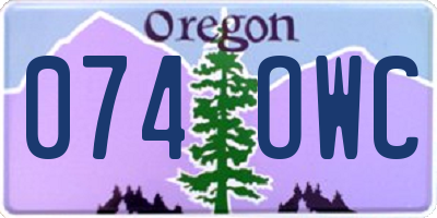 OR license plate 074OWC