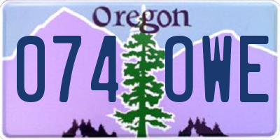 OR license plate 074OWE