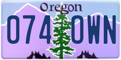 OR license plate 074OWN