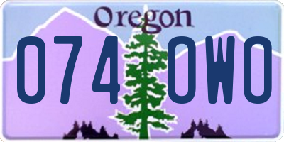 OR license plate 074OWO