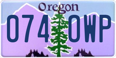 OR license plate 074OWP
