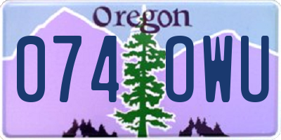 OR license plate 074OWU