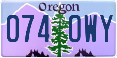 OR license plate 074OWY