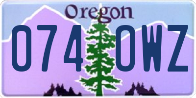 OR license plate 074OWZ