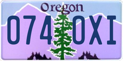 OR license plate 074OXI