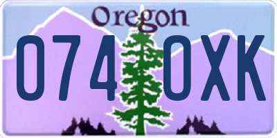 OR license plate 074OXK