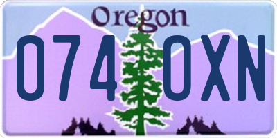 OR license plate 074OXN
