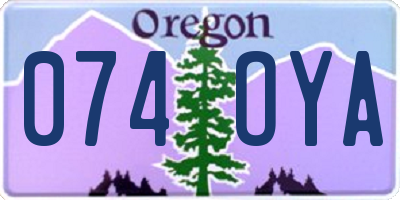 OR license plate 074OYA