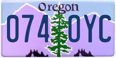 OR license plate 074OYC