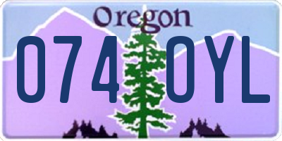 OR license plate 074OYL