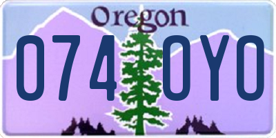 OR license plate 074OYO