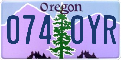 OR license plate 074OYR