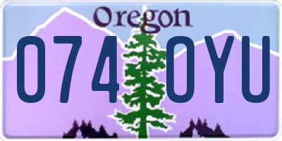 OR license plate 074OYU