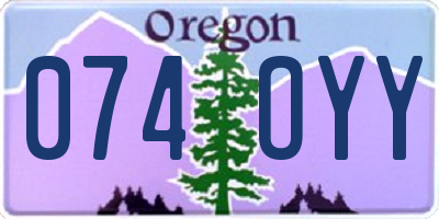 OR license plate 074OYY