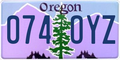 OR license plate 074OYZ