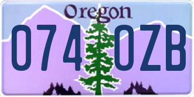 OR license plate 074OZB