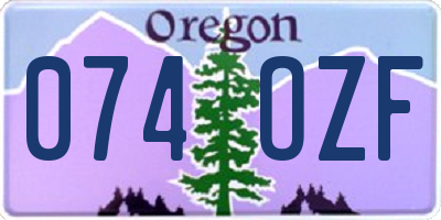 OR license plate 074OZF