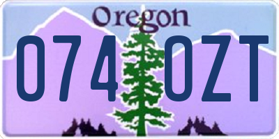 OR license plate 074OZT